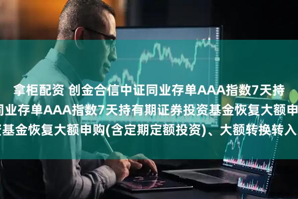 拿柜配资 创金合信中证同业存单AAA指数7天持有期: 创金合信中证同业存单AAA指数7天持有期证券投资基金恢复大额申购(含定期定额投资)、大额转换转入业务的公告