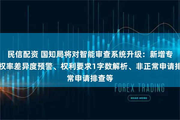 民信配资 国知局将对智能审查系统升级：新增专利授权率差异度预警、权利要求1字数解析、非正常申请排查等